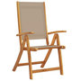 Voir la diapositive 4 : VIDAXL Ensemble a manger de jardin 5pcs bois d'acacia solide textilene