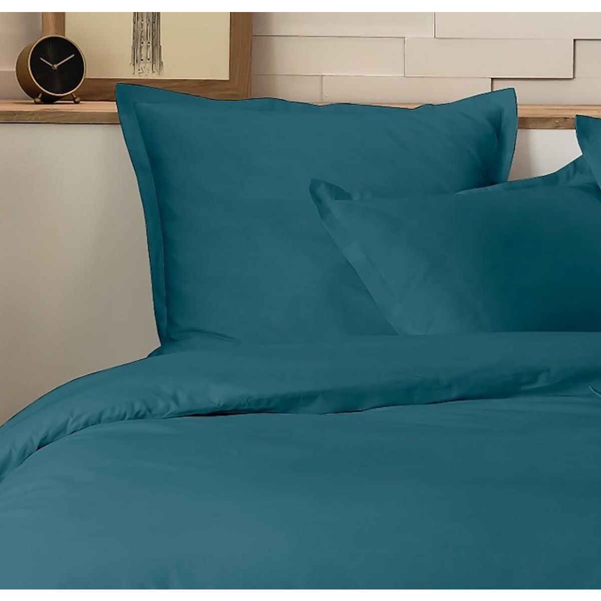 Home collection Parure housse de couette percale de coton - percale emeraude