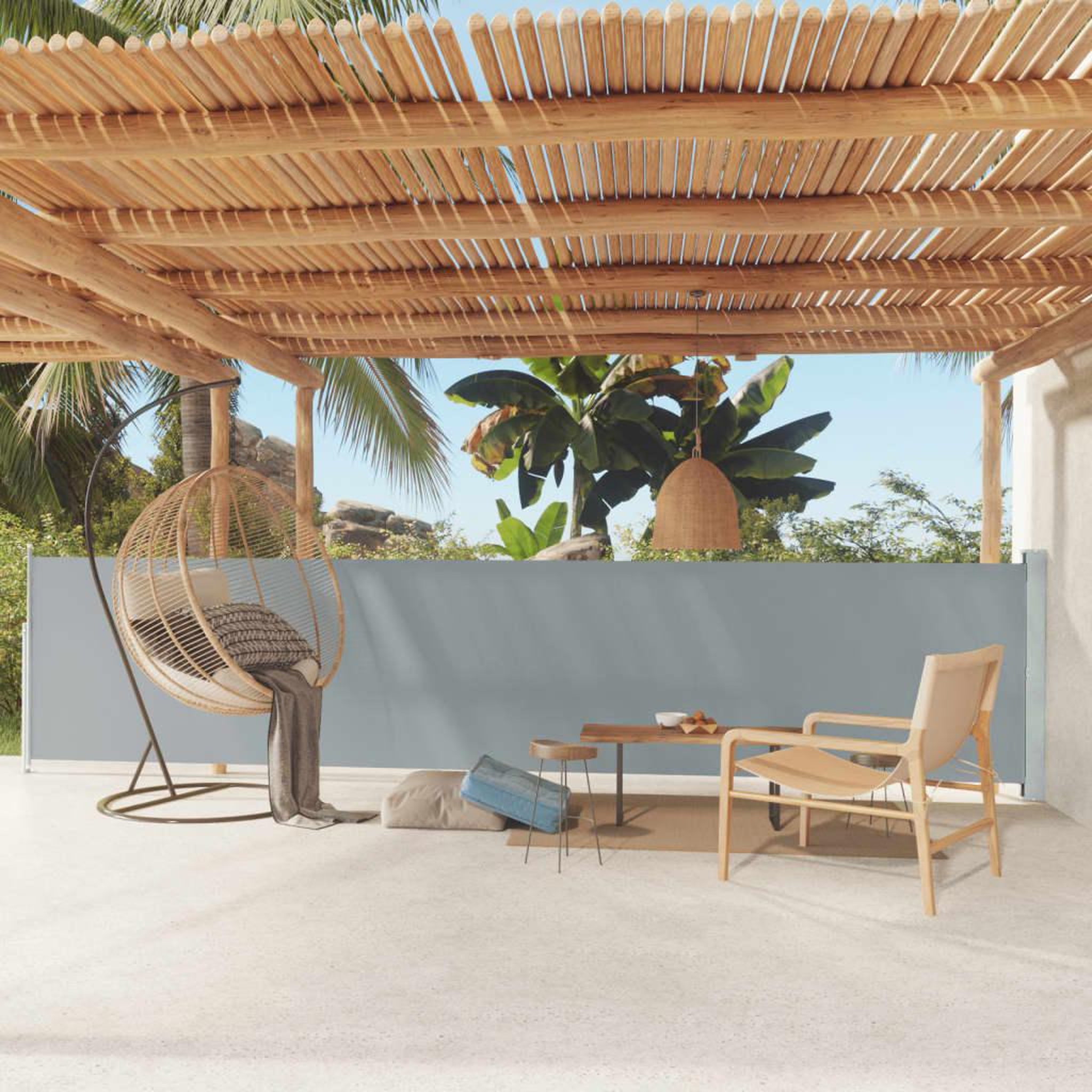 Voir la diapositive 1 : VIDAXL Auvent lateral retractable de patio 117x600 cm Gris
