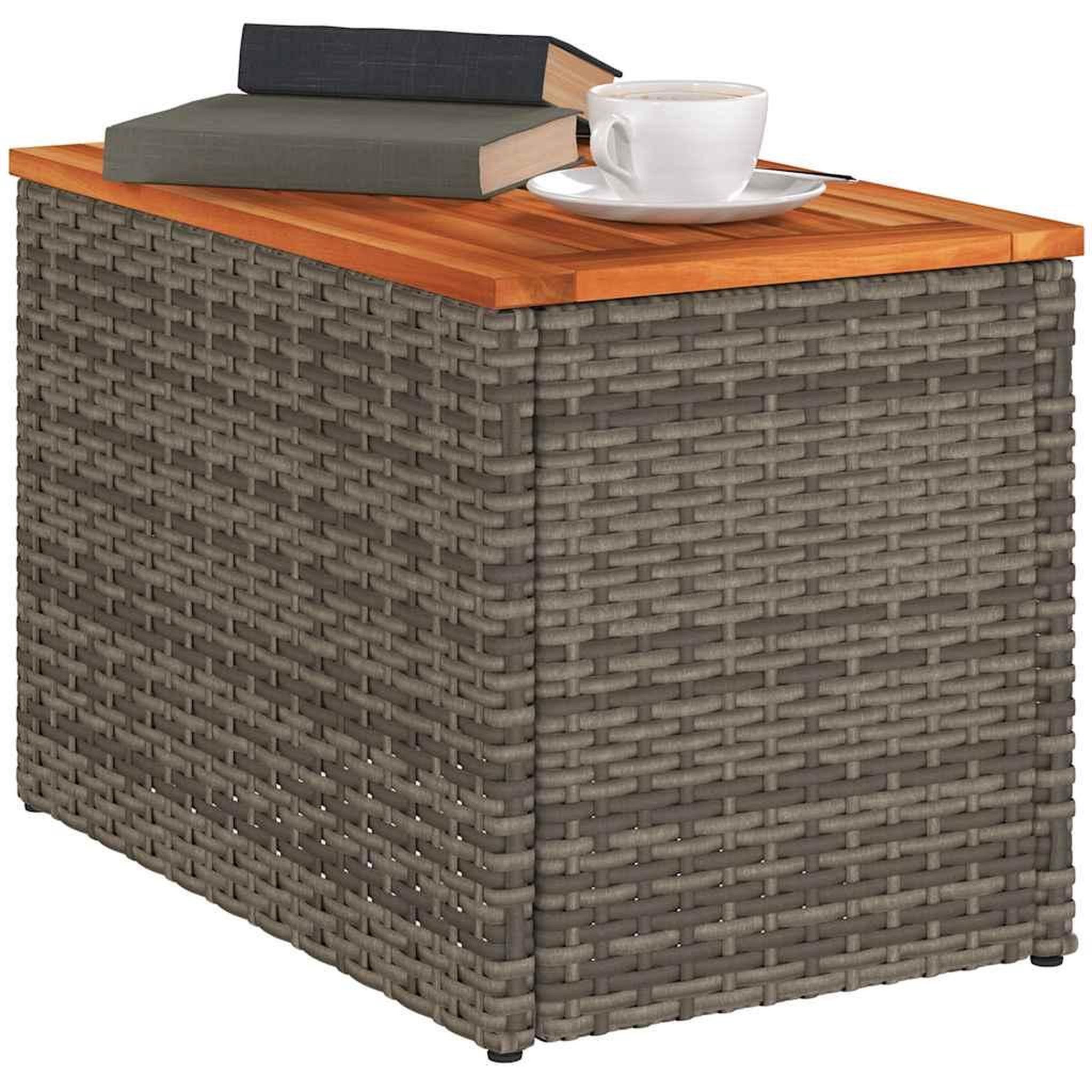 Voir la diapositive 4 : VIDAXL Tables d'appoint de jardin 2 pcs gris rotin bois massif