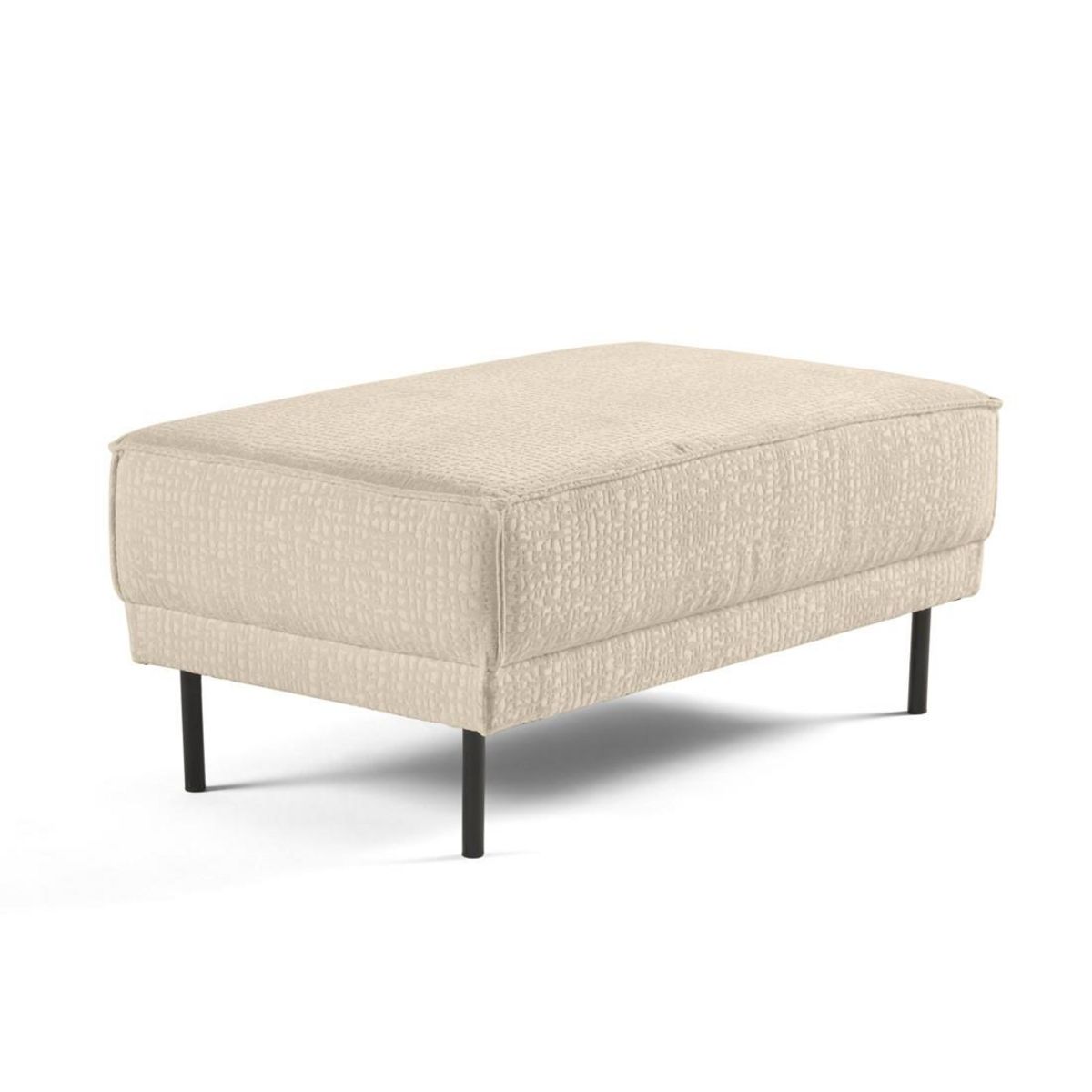 LISA DESIGN Charlie - pouf - pieds hauts - en tissu velours relief