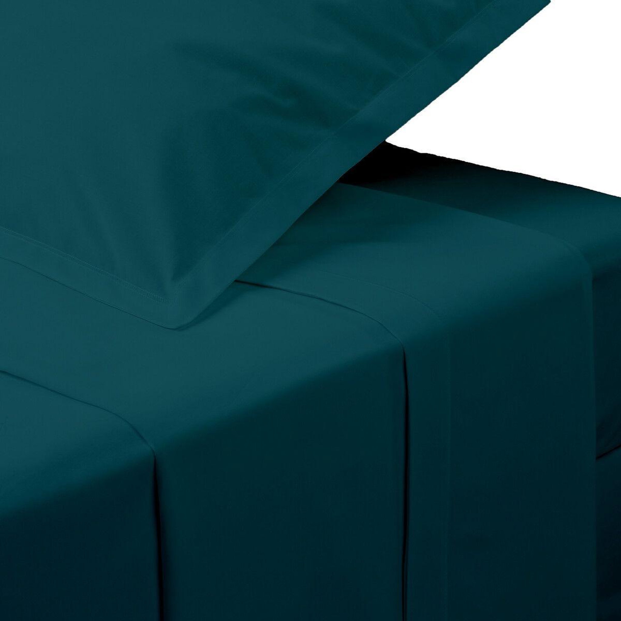 ATMOSPHERA Drap plat 1 personne  percale  180x290cm bleu egéen