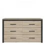 Voir la diapositive 2 : Demeyere Commode 6 tiroirs Colorado - Décor Chene Kornberg - L 129,1 x H 77,1 x P 41,8 cm - DEMEYERE