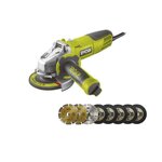 Ryobi Pack RYOBI Meuleuse d'angle 800W 125mm - 8 disques diamants et à tronçonner