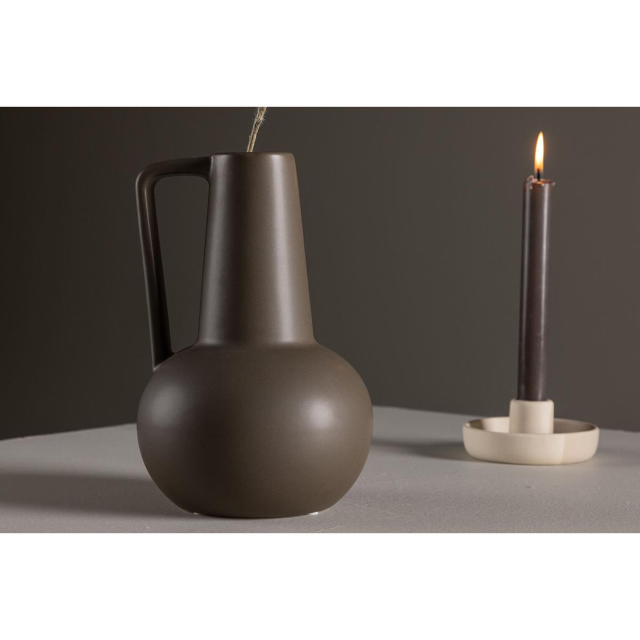 Voir la diapositive 6 : Paris Prix Vase design en céramique  lane  22cm marron