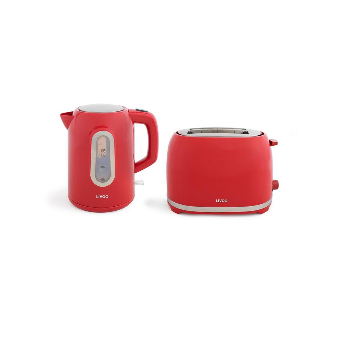 LIVOO Set bouilloire et grille-pains rouge - DOD160RC
