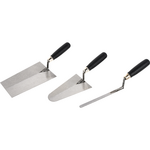 CENTRALE BRICO Lot de 3 truelles rondes en acier, lame de 20 cm