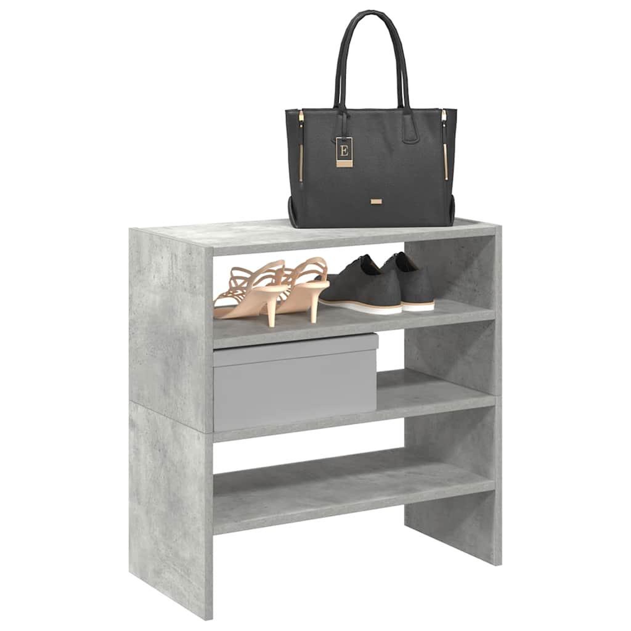 VIDAXL Etageres a chaussures 2 pcs empilable gris beton 60x30x30,5 cm