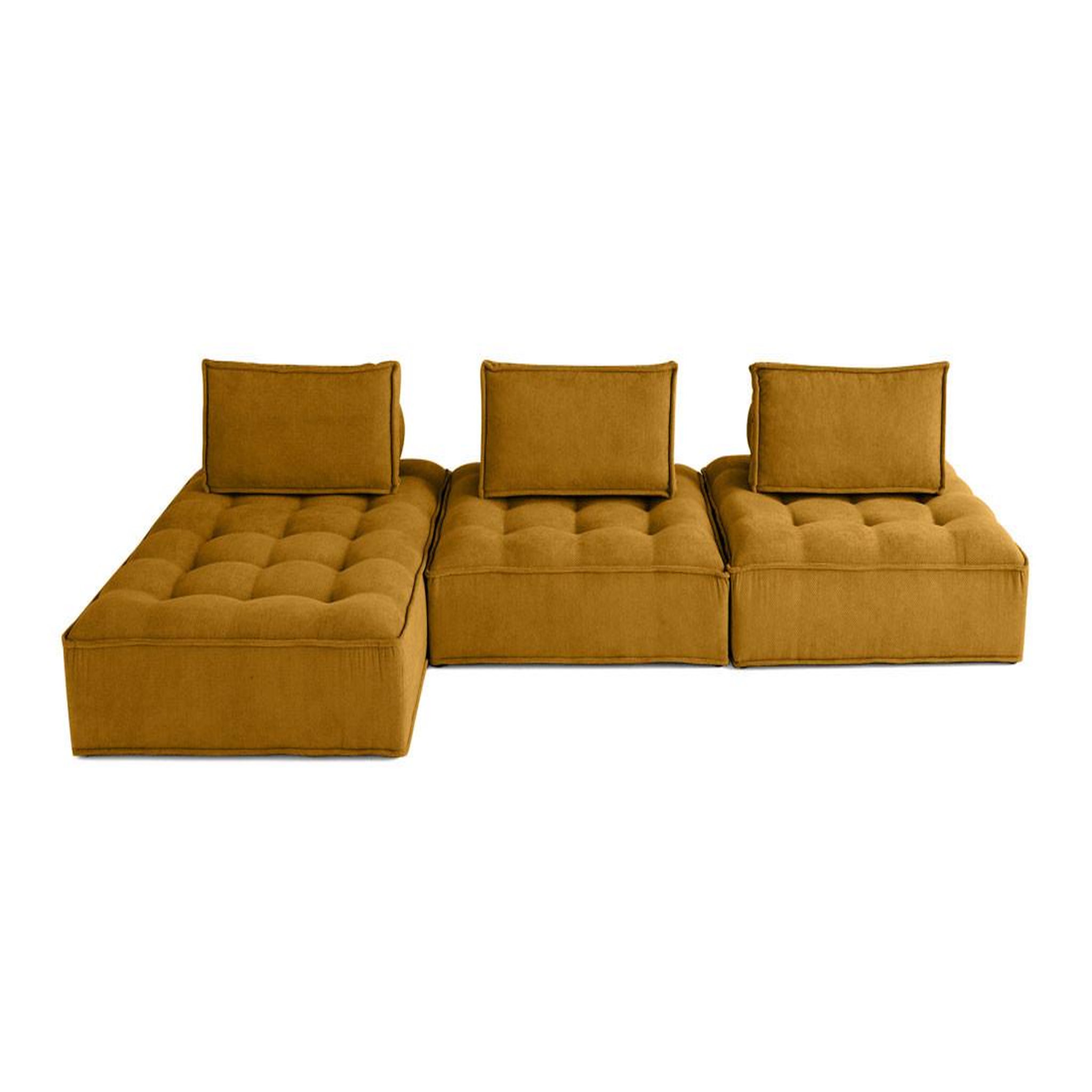 Voir la diapositive 1 : LISA DESIGN Marisol - canapé d'angle modulable 4 places - velours texturé