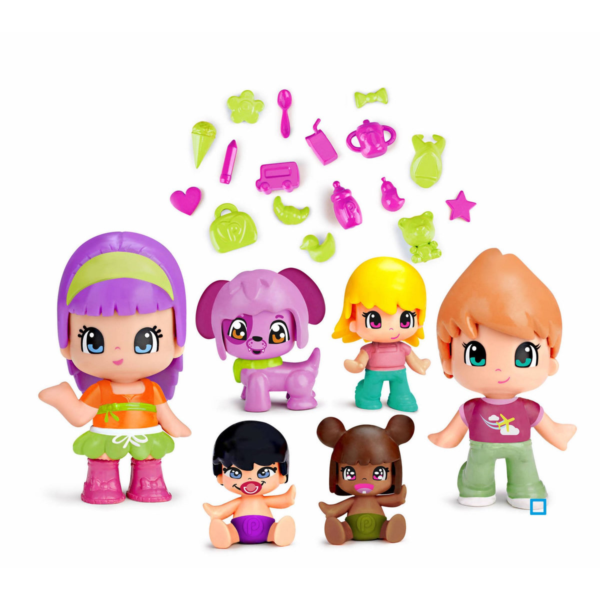 PINYPON Pack Pinypon 6 figurines Enfants et bébés + accessoires