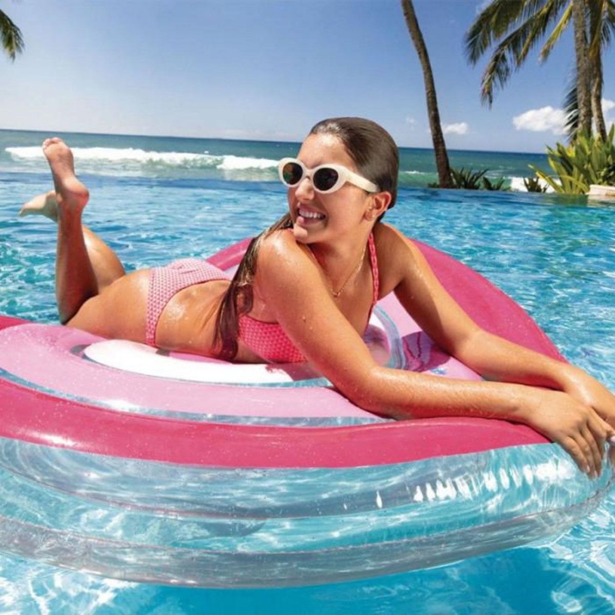 INTEX Bouée Gonflable Cœur  Ile Love  155cm Rose