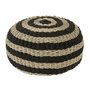 Voir la diapositive 1 : Paris Prix Pouf Rond à Rayure  Tissage  50cm Noir & Naturel