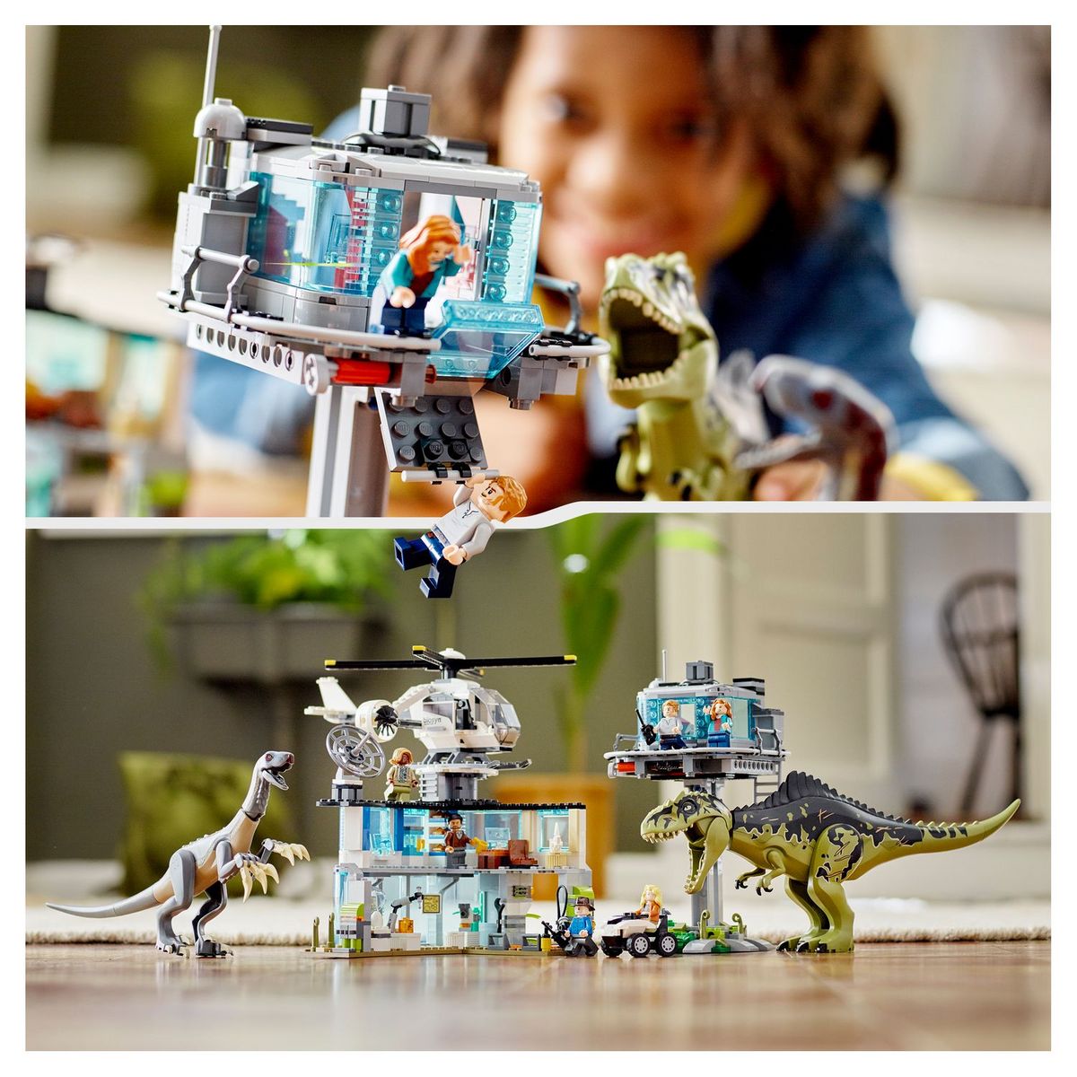 LEGO Jurassic World 76949 L&rsquo;Attaque du Giganotosaurus et du Therizinosaurus, Jouet Dino