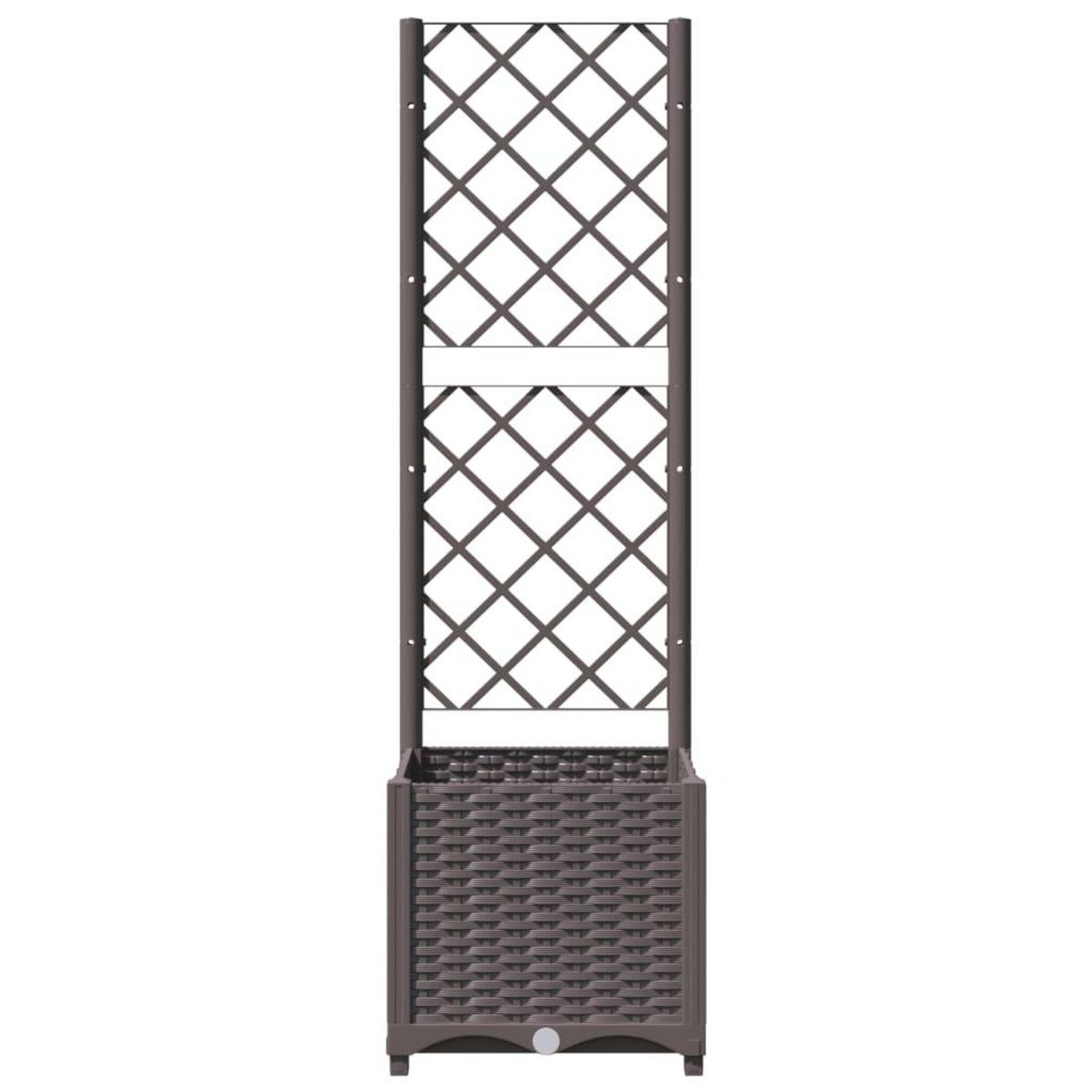 VIDAXL Jardiniere avec treillis Marron 40x40x136 cm PP