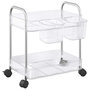 Voir la diapositive 2 : VIDAXL Chariot de rangement a 2 niveaux transparent acrylique