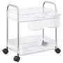 Voir la diapositive 2 : VIDAXL Chariot de rangement a 2 niveaux transparent acrylique