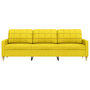 Voir la diapositive 4 : VIDAXL Canape a 3 places Jaune clair 210 cm Tissu