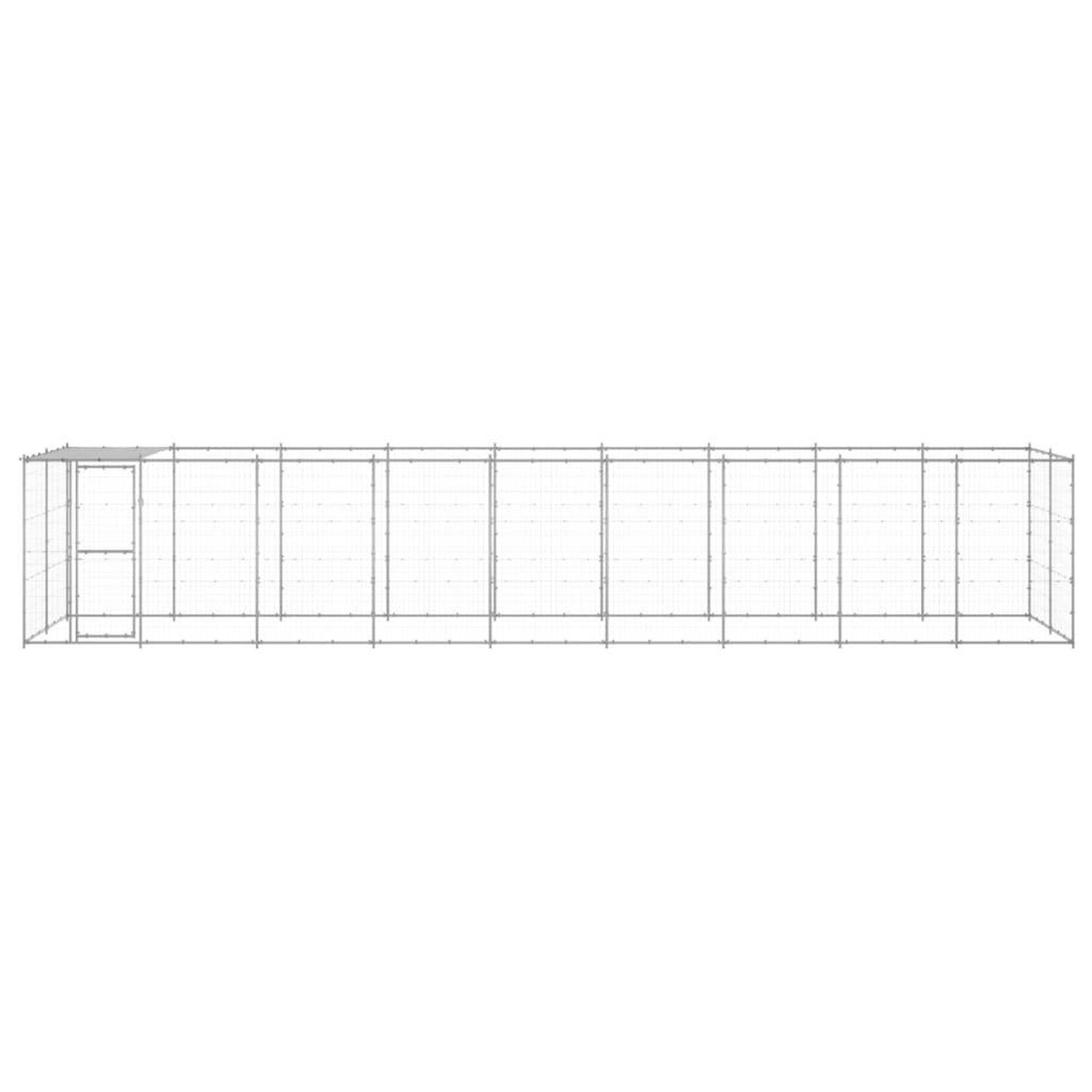 Voir la diapositive 2 : VIDAXL Chenil exterieur Acier galvanise avec toit 21,78 m²