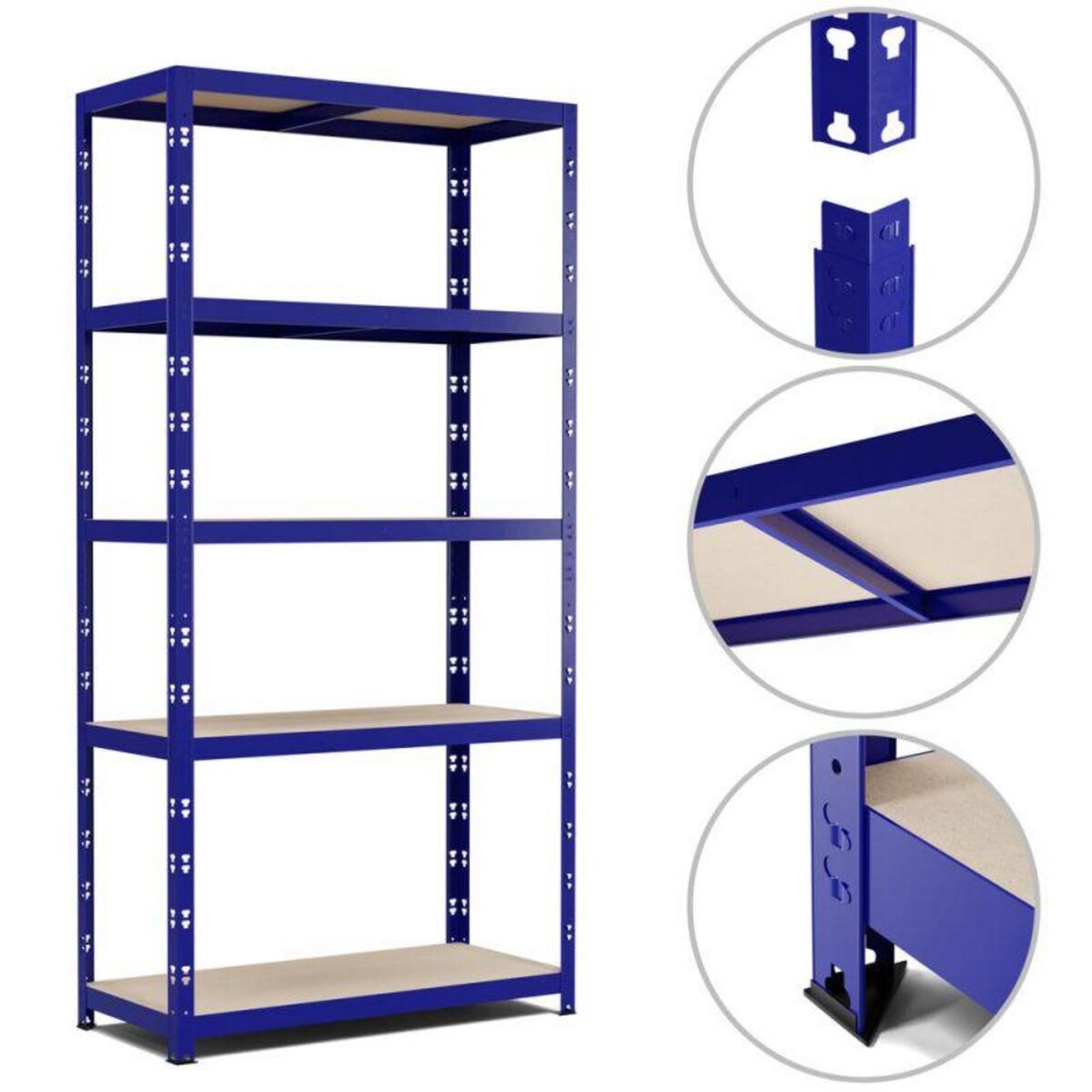 EUROSPEN Etagère de rangement modulable et polyvalente pour atelier, garage, cave... Charge Lourde max 875kg -180x90x40cm - Bleu