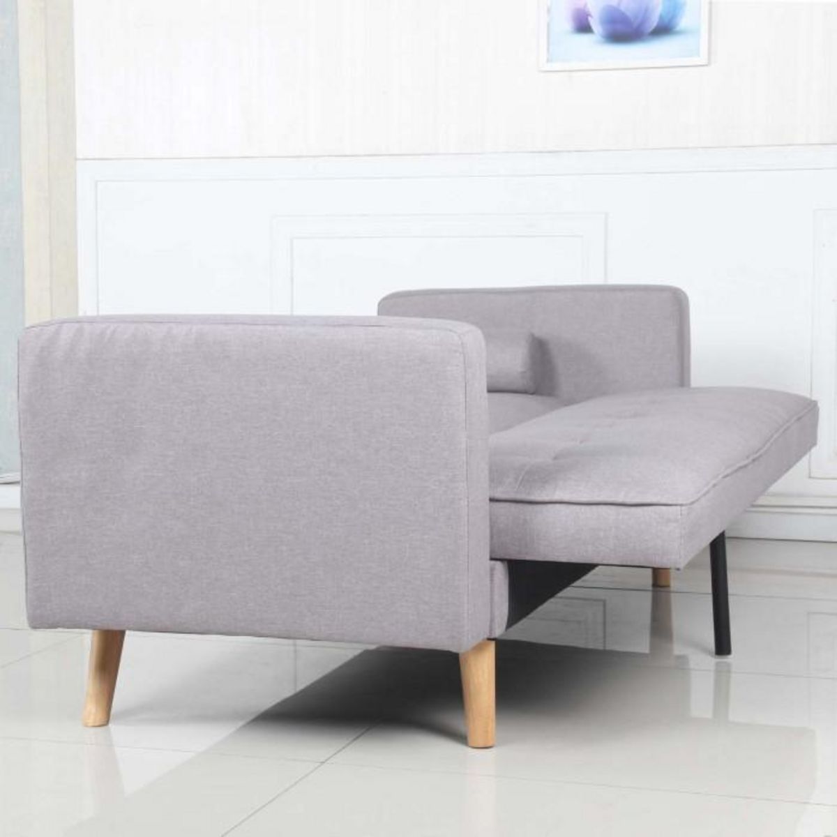 Paris Prix Canapé Convertible 3 Places Scandinave  Navya  Gris Clair