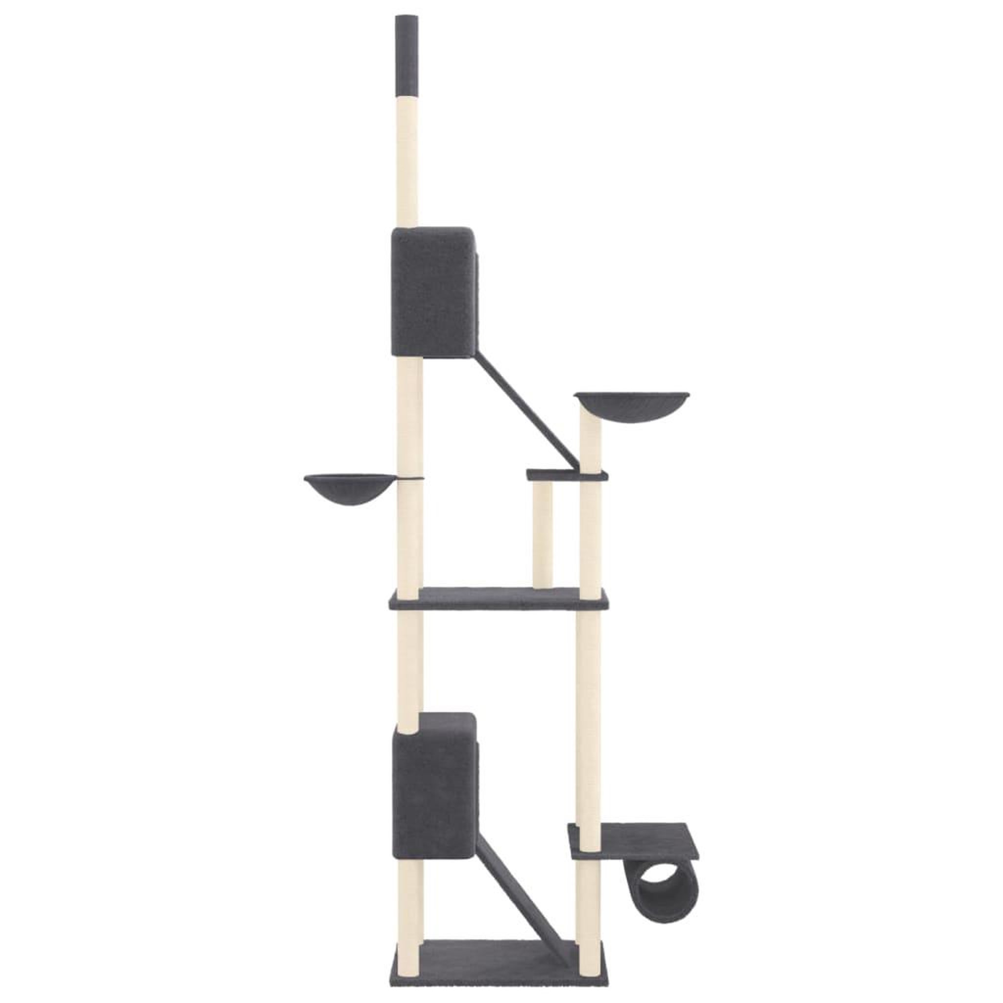 Voir la diapositive 4 : VIDAXL Arbre a chat du sol au plafond Gris fonce 277-303 cm