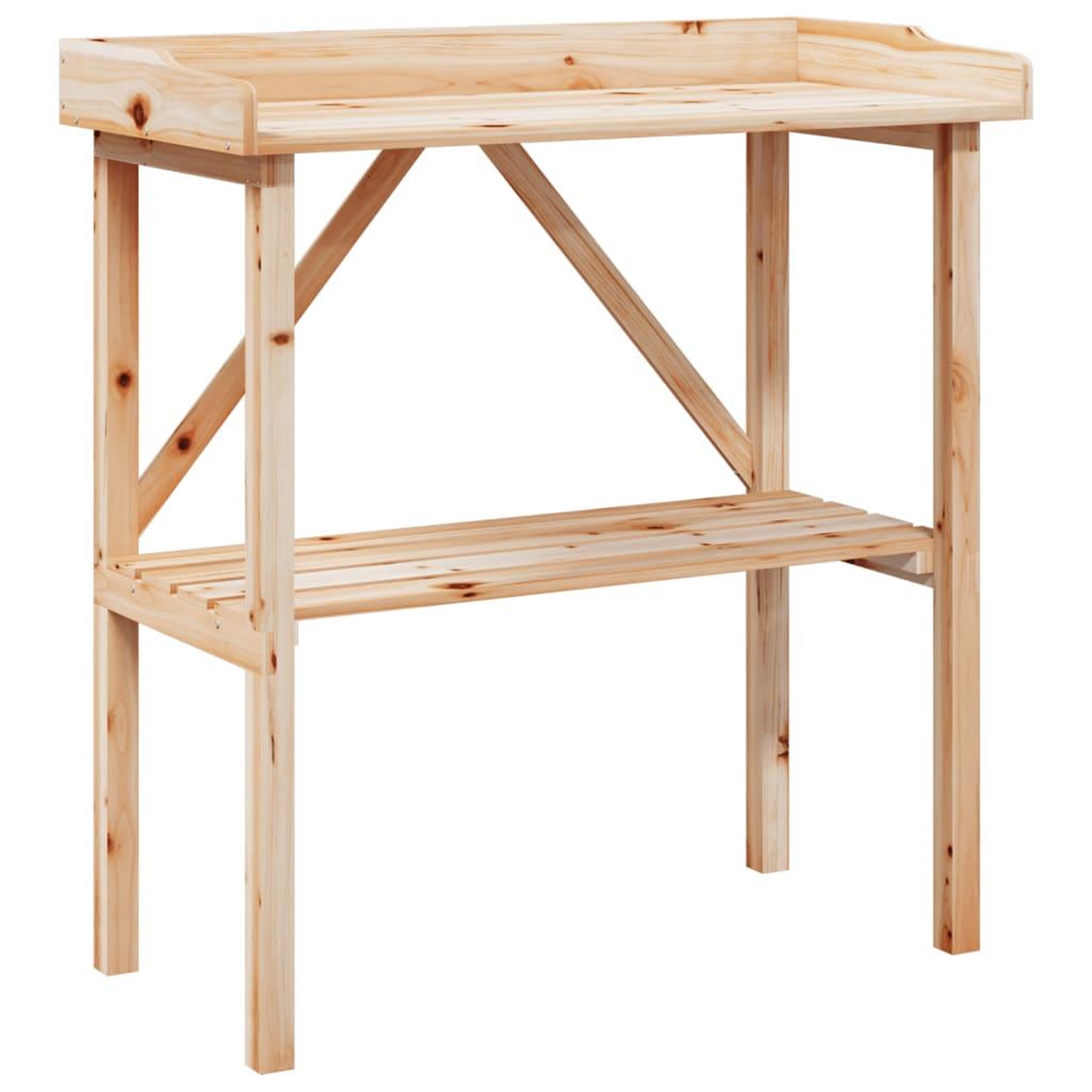 Voir la diapositive 2 : VIDAXL Table a plantes avec etagere 78x38x82,5 cm bois de sapin solide