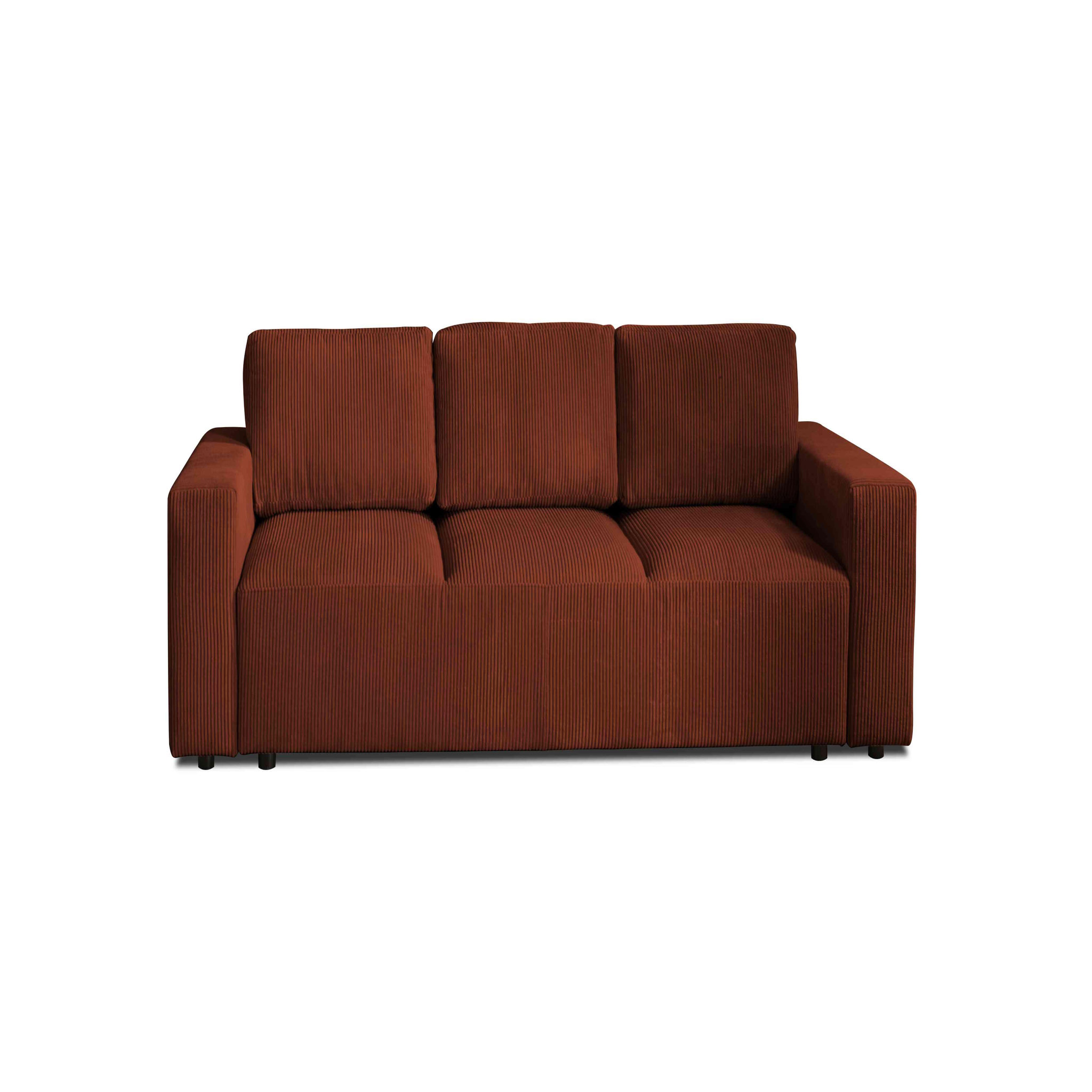 Voir la diapositive 1 : LISA DESIGN Livy - canapé droit convertible - avec coffre - en velours côtelé - 3 places