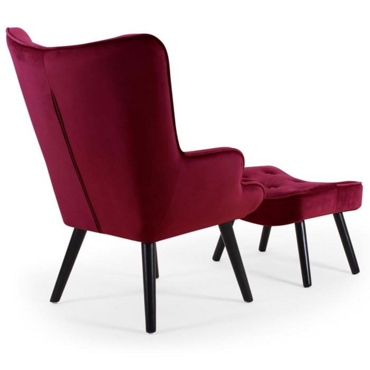 Paris Prix Fauteuil & Pouf Scandinave  Nomi  100cm Bordeaux