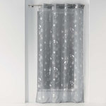 Paris Prix Rideau Voilage à Œillets  Bloomy  140x280cm Gris