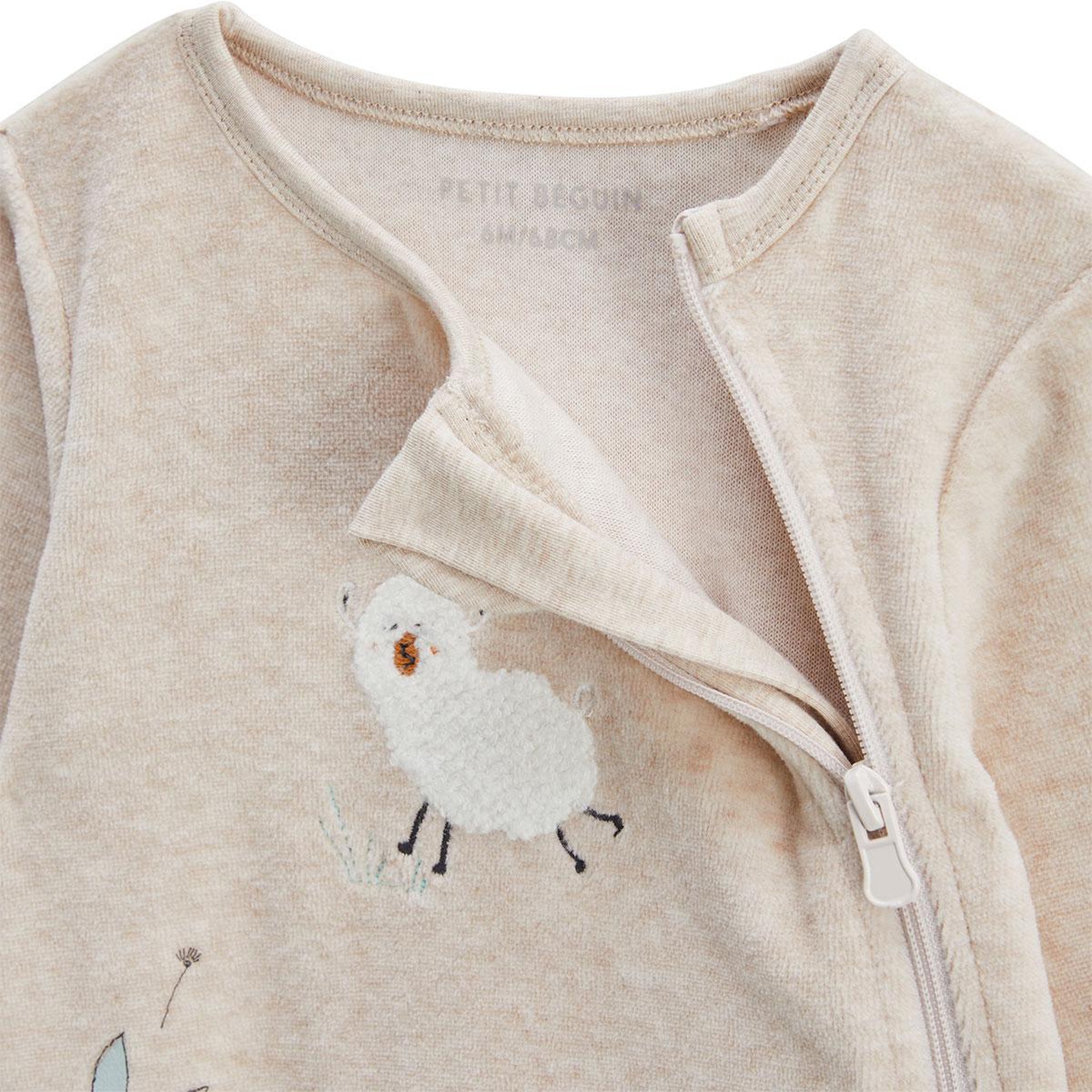 Voir la diapositive 2 : Petit Béguin Lot de 2 pyjamas bébé en velours noisette