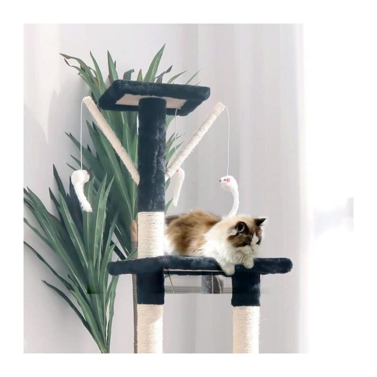 GENERIQUE Arbre a chat BETTY - 30 x 30 x 110 cm - Noir