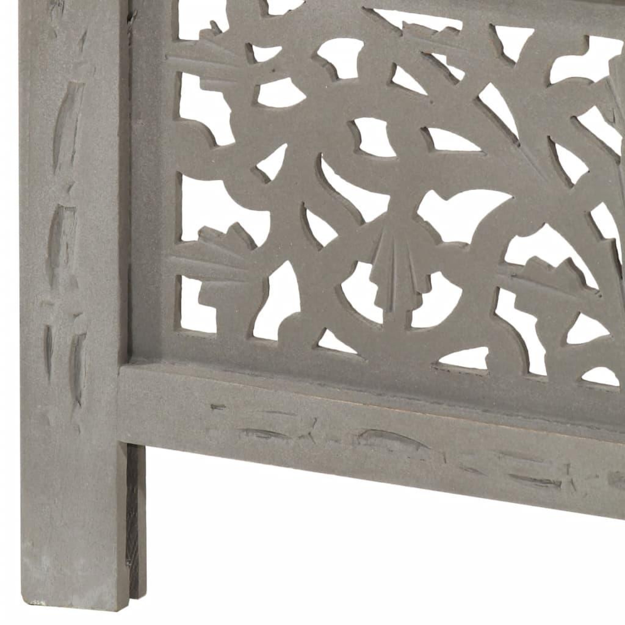 Voir la diapositive 5 : VIDAXL Cloison de separation 4 panneaux Gris 160x165 cm Bois manguier