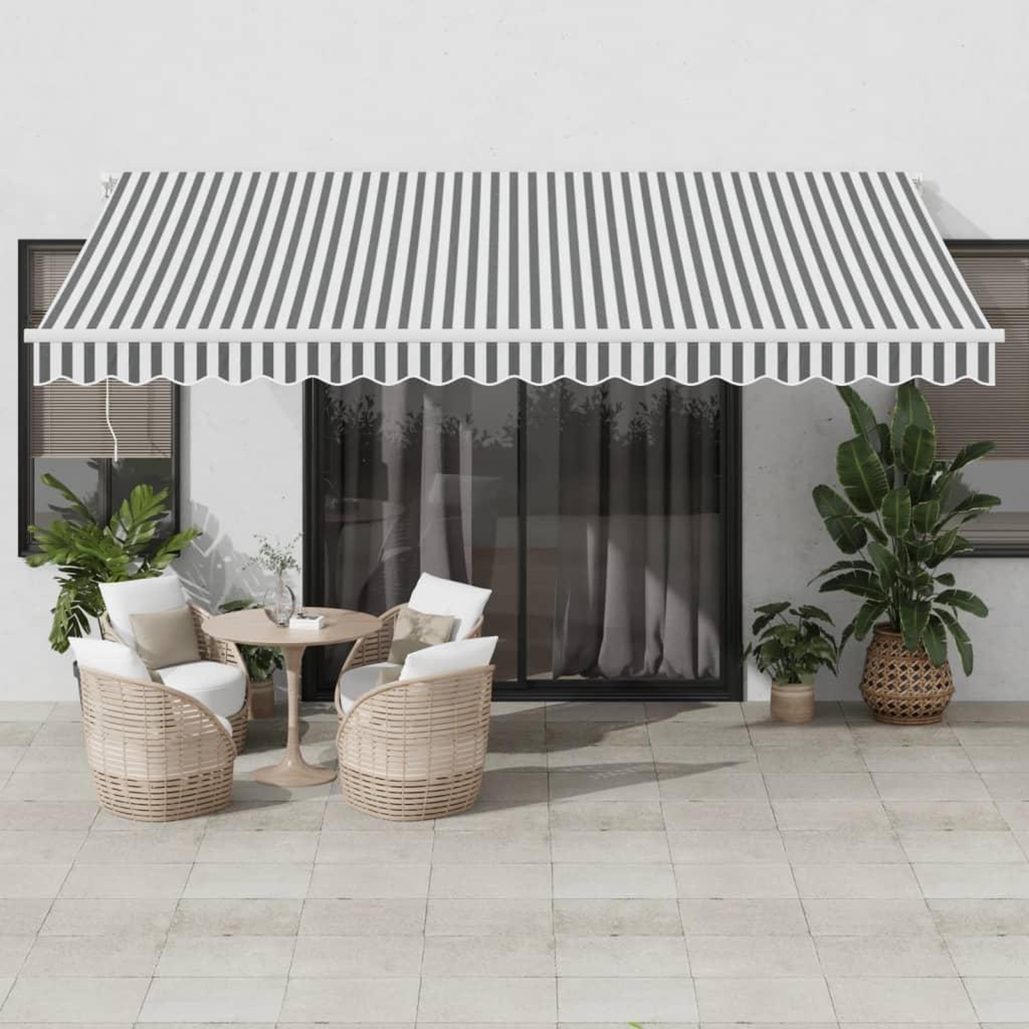 VIDAXL Auvent retractable automatique avec LED anthracite et blanc