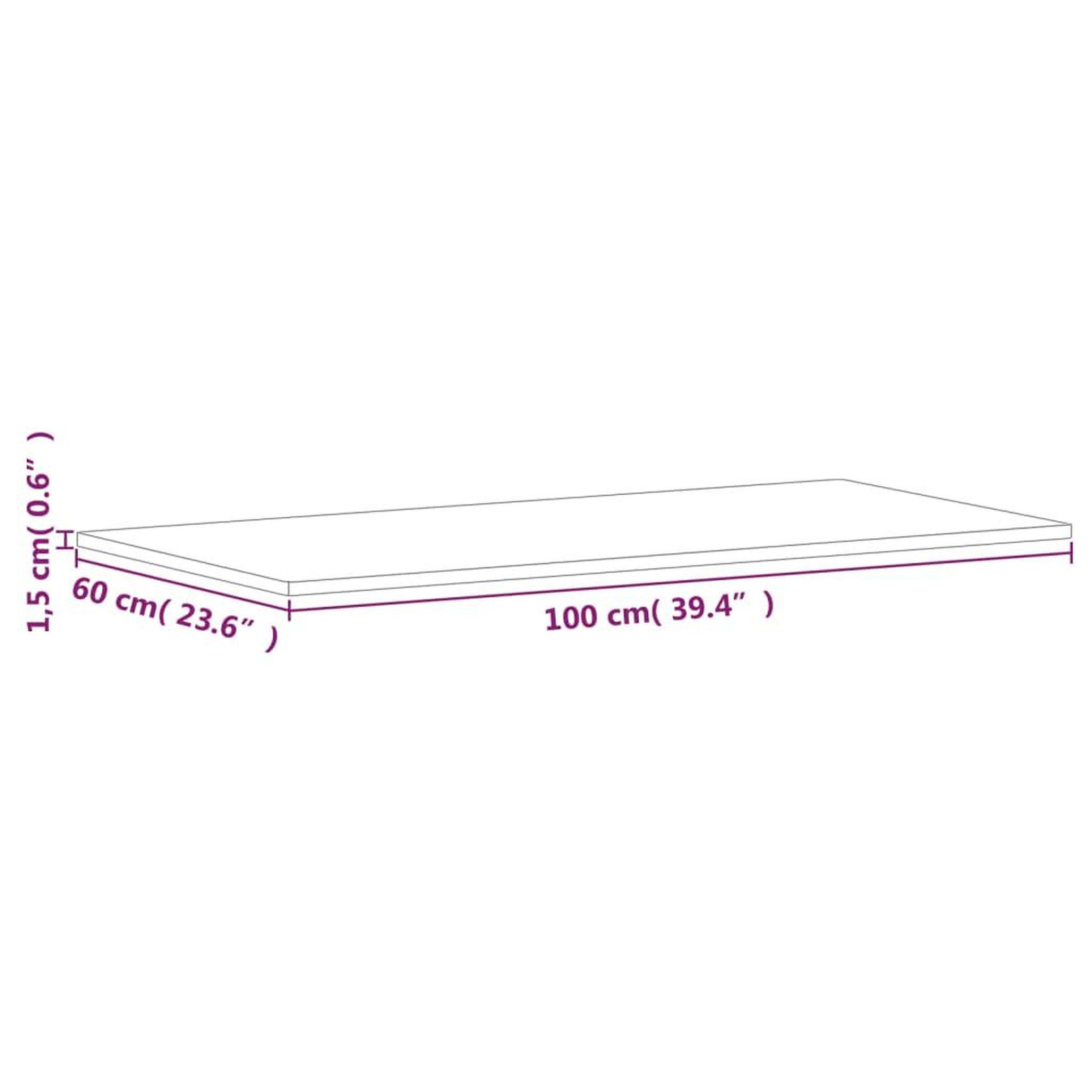 Voir la diapositive 6 : VIDAXL Dessus de table 100x60x1,5cm rectangulaire bois massif de hetre