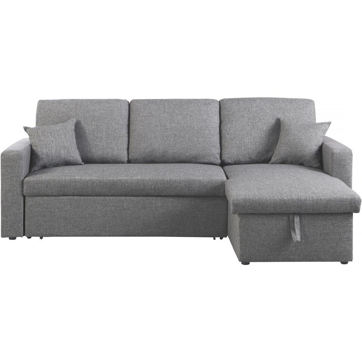 Habitat et Jardin Canapé d'angle convertible/ réversible avec coffre  Alain II  - 3 places - Gris clair