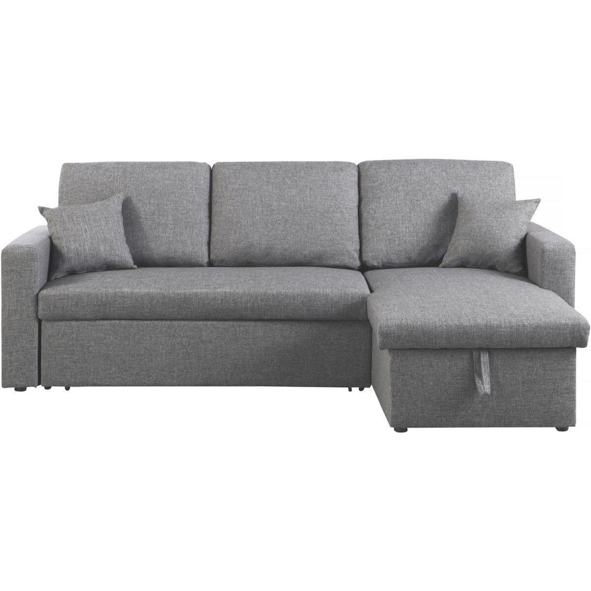 Habitat et Jardin Canapé d'angle convertible/ réversible avec coffre  Alain II  - 3 places - Gris clair