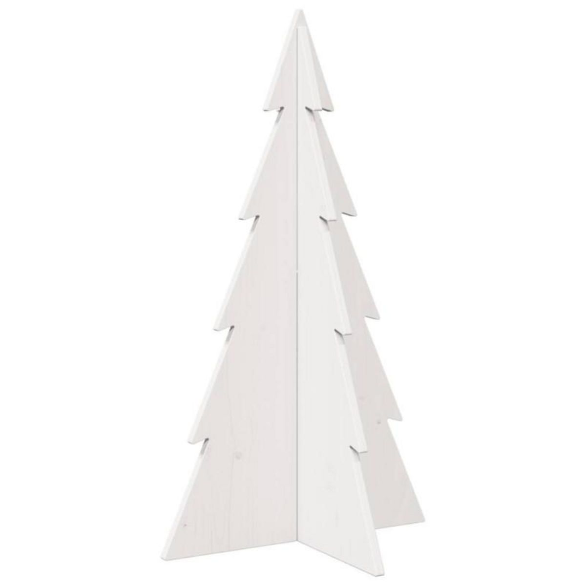 VIDAXL Arbre de Noël en bois pour décoration blanc 80 cm pin massif