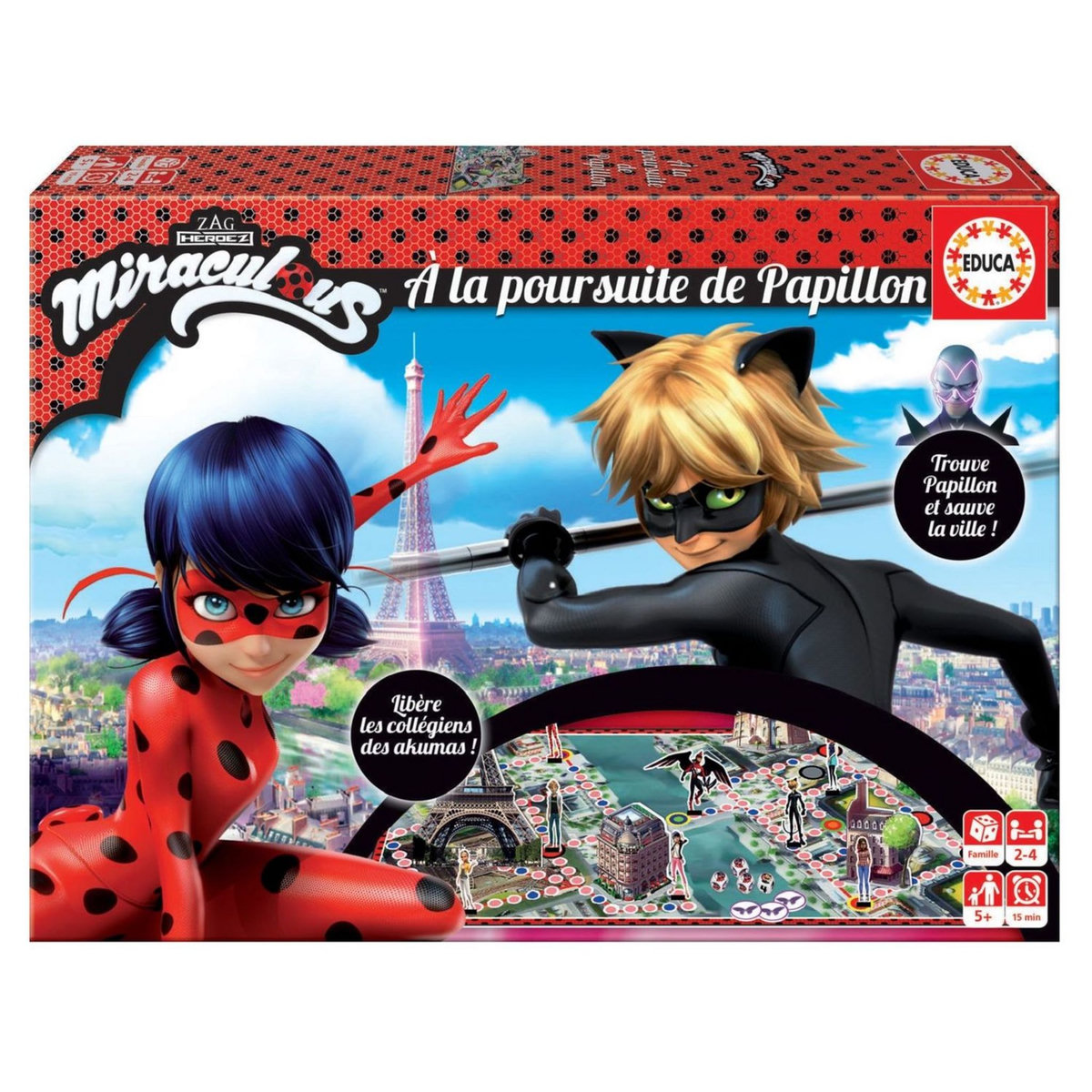 EDUCA Jeu Ladybug à la poursuite de Papillon - Miraculous