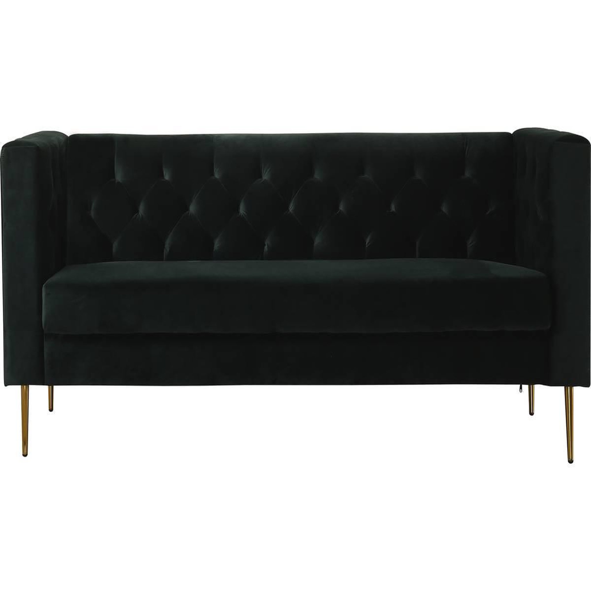 Voir la diapositive 3 : Habitat et Jardin Canapé fixe en velours  bruce  - 196 x 76 x 82 cm - 3 places - vert foncé