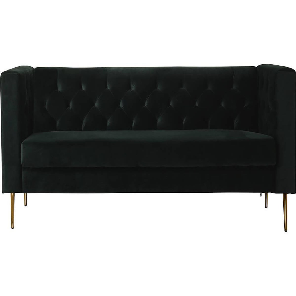 Habitat et Jardin Canapé fixe en velours  Bruce  - 196 x 76 x 82 cm - 3 places - Vert foncé