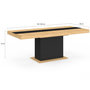 Voir la diapositive 5 : ID MARKET Table à manger extensible rectangle EDEN 6-10 personnes bois et noir bande centrale noire 160-200 cm