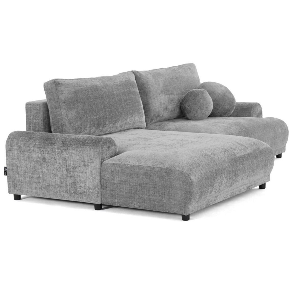 LISA DESIGN Nelly - canapé d'angle gauche 4 places convertible avec coffre en velours texturé