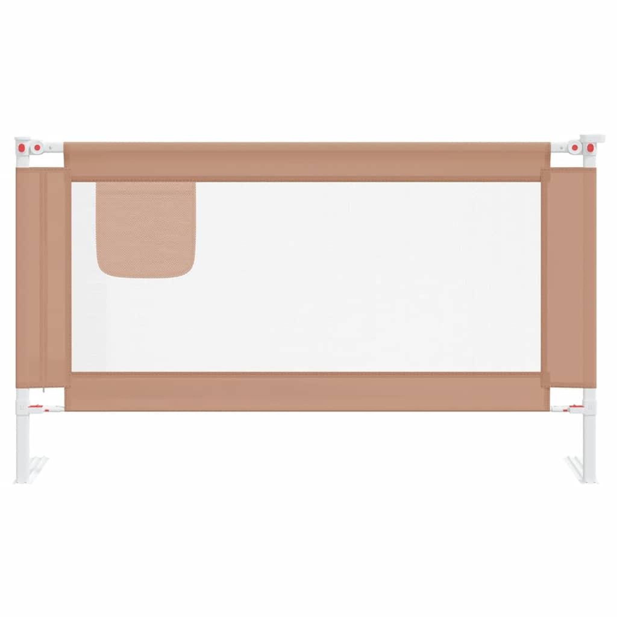 Voir la diapositive 3 : VIDAXL Barriere de securite de lit d'enfant Taupe 140x25 cm Tissu