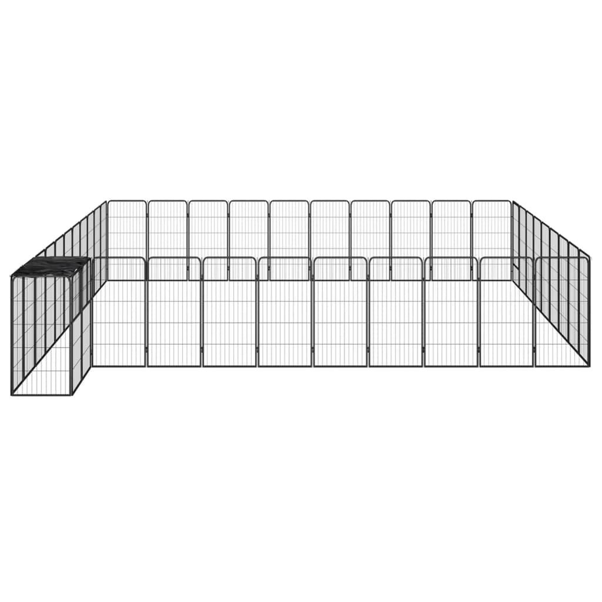 Voir la diapositive 3 : VIDAXL Parc pour chien 42panneaux Noir 50x100cm Acier enduit de poudre