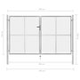 Voir la diapositive 6 : VIDAXL Porte de jardin Acier galvanise 306x200 cm Argente