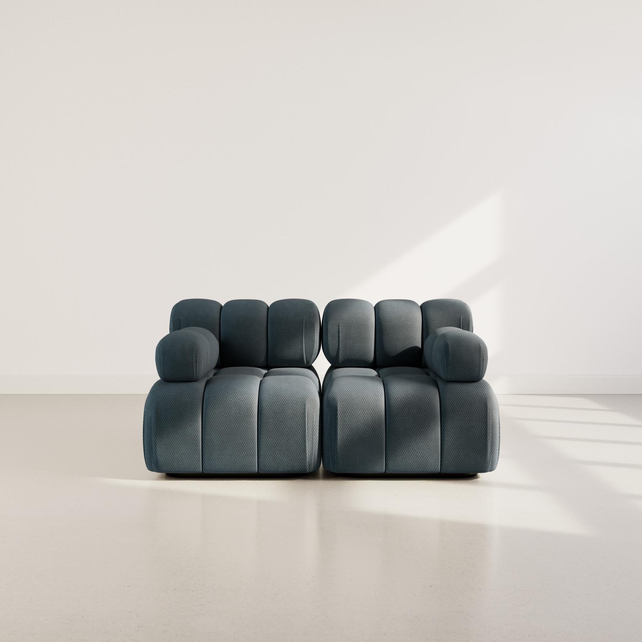 Voir la diapositive 2 : LISA DESIGN Ruby - canapé droit modulable 2 places en velours texturé