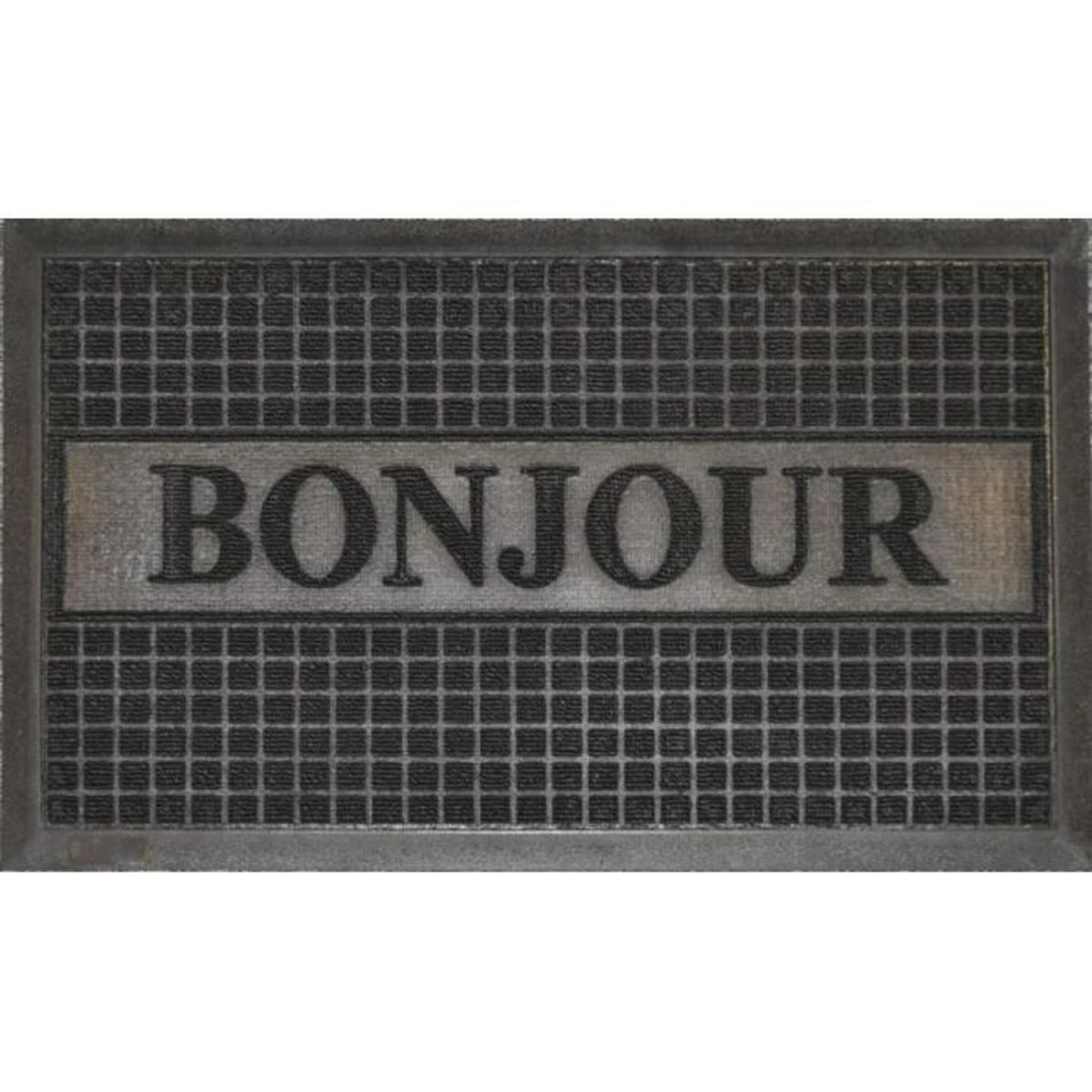 Paris Prix Tapis d'Entrée  Bonjour  45x75cm Noir