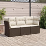Voir la diapositive 1 : VIDAXL Salon de jardin avec coussins 3 pcs marron resine tressee