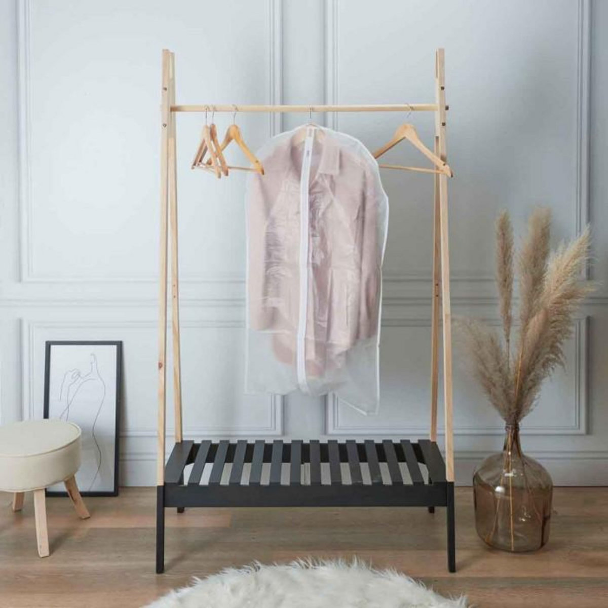 Paris Prix Lot de 4 Housses de Protection  Habits  98cm Transparent