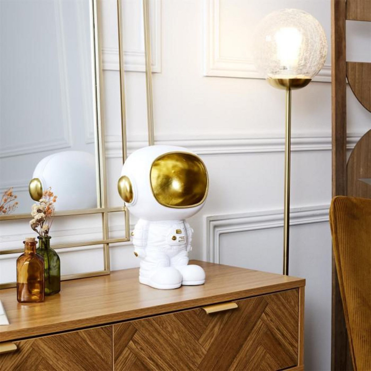 Paris Prix Vide-Poche Statue  Astronaute  28cm Blanc